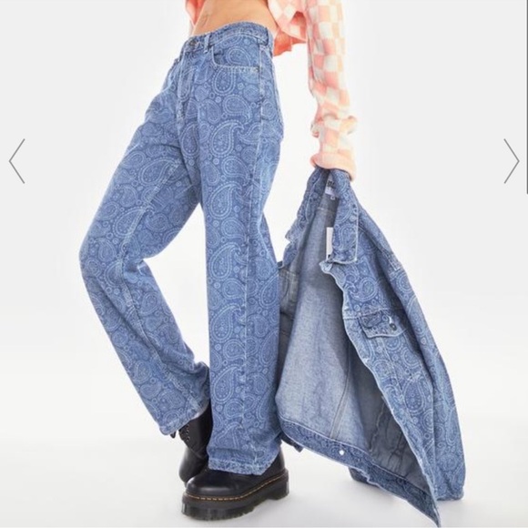 The Ragged Priest “Rapture Jean” wide leg straight baggy fit denim high rise - Picture 1 of 11